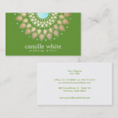 Elegant Gold  Motif Green Visitekaartje (Voorkant / Achterkant)