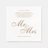 Elegant Gold Mr en Mrs Wedding Dank u wel Servet (Voorkant)