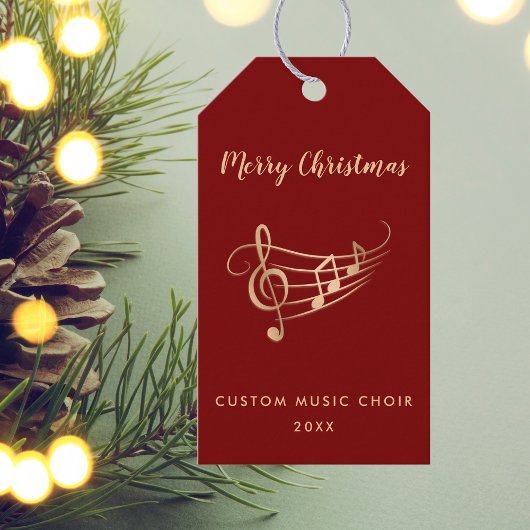 Elegant Gold Music Notes Choir Musician Christmas  Cadeaulabel