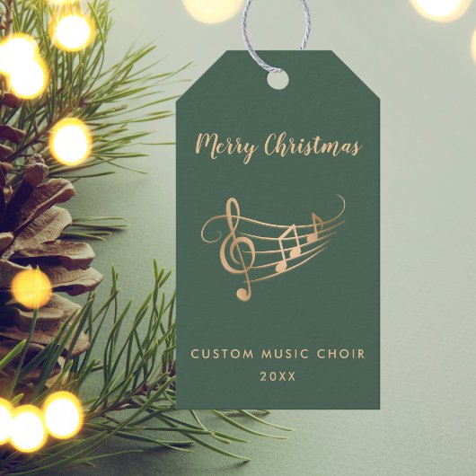 Elegant Gold Music Notes Choir Musician Christmas  Cadeaulabel