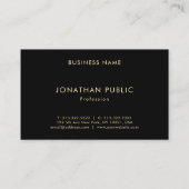 Elegant Gold Name Black Sjabloon Professional Visitekaartje (Achterkant)
