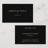 Elegant Gold Name Black Sjabloon Professional Visitekaartje (Voorkant / Achterkant)