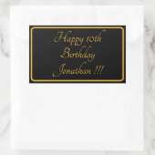 Elegant Gold Name Happy Birthday Rectangle Sticker (Tas)