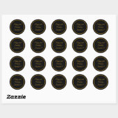 Elegant Gold Name Happy Birthday Round Sticker (Vel)