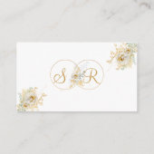 Elegant Gold Name Initiaal Wedding Enclosure Kaart (Achterkant)
