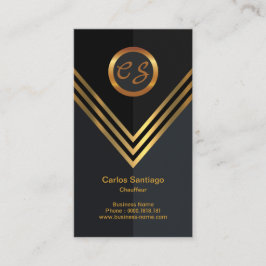 Elegant Gold Name Initialen Monogram Chauffeur Visitekaartje