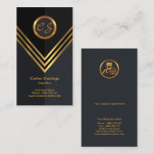 Elegant Gold Name Initialen Monogram Chauffeur Visitekaartje (Voorkant / Achterkant)