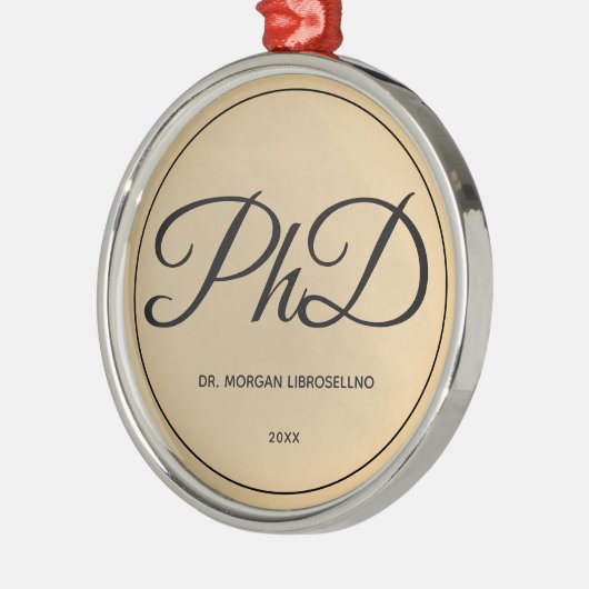 Elegant Gold Name PhD Afstuderen Metalen Ornament (Links)
