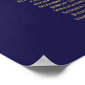 Elegant Gold & Navy 17 Tafel - bruiloft Poster (Hoek)