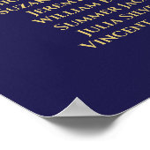 Elegant Gold & Navy 4-tabel weddenschappen Poster (Hoek)