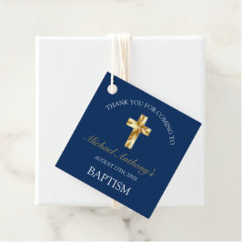 Elegant Gold Navy Baby Baptisme Hartelijk dank Bedankjes Labels