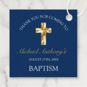 Elegant Gold Navy Baby Baptisme Hartelijk dank Bedankjes Labels (Achterkant)