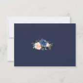 Elegant Gold Navy Blue Blush Flowers Handschrift Save The Date (Achterkant)