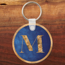 Elegant Gold & Navy Blue, gepersonaliseerd monogra