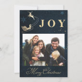 Elegant Gold Navy Blue Sky Feestdagenkaart (Voorkant)