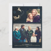 Elegant Gold Navy Blue Sky Feestdagenkaart (Achterkant)