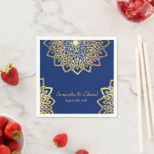 Elegant Gold Navy Blue Wedding Servet (Insitu)