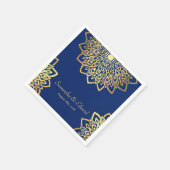 Elegant Gold Navy Blue Wedding Servet (Hoek)