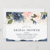 Elegant Gold Navy Blush Vrijgezellenfeest Kaart (Voorkant)