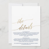 Elegant Gold & Navy Calligraphy Reception - Gegeve Kaart (Achterkant)