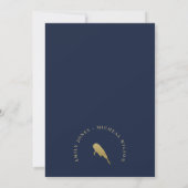 Elegant Gold Navy Fish Underwater Zee Waterverf Save The Date (Achterkant)