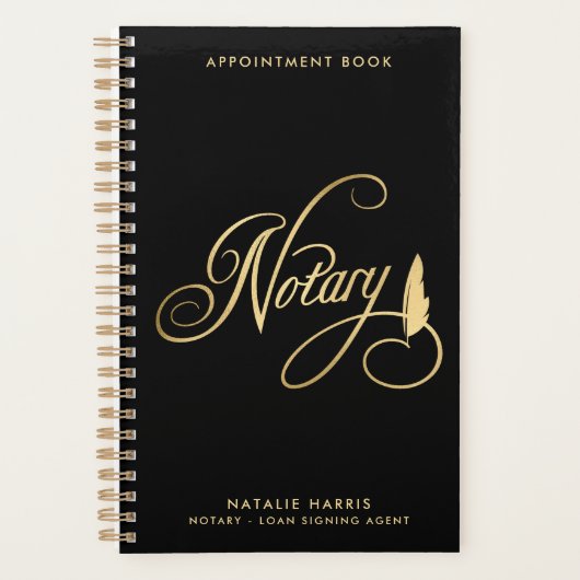 Elegant Gold & Navy Notional Loan Agent   Planner (Voorkant)