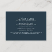 Elegant Gold & Navy Notional Loan Agent   Visitekaartje (Achterkant)