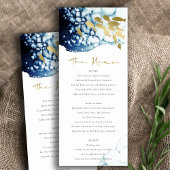 Elegant Gold Navy Onderwater Vis Menu Kaart