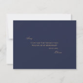 Elegant Gold Navy Script bruidsmeisje voorstel Kaa Save The Date (Achterkant)