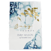 ELEGANT GOLD NAVY UNDERWATER FISCH BABY SHOWER MEDIUM CADEAUZAKJE (Achterkant)