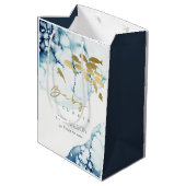 ELEGANT GOLD NAVY UNDERWATER FISCH BABY SHOWER MEDIUM CADEAUZAKJE (Achterkant Gekanteld)