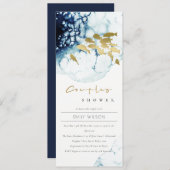 ELEGANT GOLD NAVY UNDERWATER FISH COUPLY SHOWER KAART (Voorkant / Achterkant)