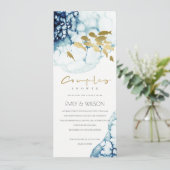 ELEGANT GOLD NAVY UNDERWATER FISH COUPLY SHOWER KAART (Staand voorkant)