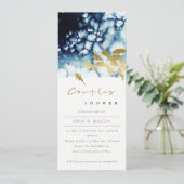 ELEGANT GOLD NAVY UNDERWATER FISH COUPLY SHOWER KAART (Staand voorkant)