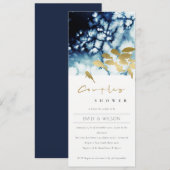 ELEGANT GOLD NAVY UNDERWATER FISH COUPLY SHOWER KAART (Voorkant / Achterkant)