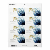 ELEGANT GOLD NAVY UNDERWATER SEA FISH ADDRESS ETIKET (Full Sheet)
