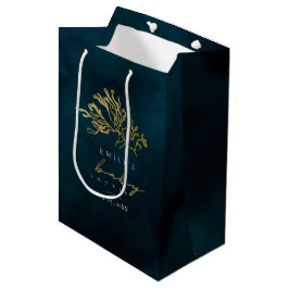 ELEGANT GOLD NAVY UNDERWATER SEAWEEED BABY SHOWER MEDIUM CADEAUZAKJE