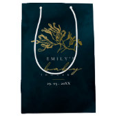 ELEGANT GOLD NAVY UNDERWATER SEAWEEED BABY SHOWER MEDIUM CADEAUZAKJE (Voorkant)