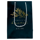 ELEGANT GOLD NAVY UNDERWATER SEAWEEED VRIJGEZELLEN MEDIUM CADEAUZAKJE (Achterkant)