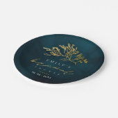 ELEGANT GOLD NAVY UNDERWATER SEAWEEED VRIJGEZELLEN PAPIEREN BORDJE (Gekanteld)