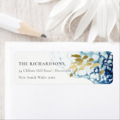 ELEGANT GOLD NAVY UNDERWATER ZEE FISADDRESS LABE ETIKET (Insitu)