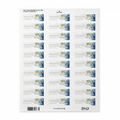 ELEGANT GOLD NAVY UNDERWATER ZEE FISADDRESS LABE ETIKET (Full Sheet)