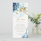 ELEGANT GOLD NAVY UNDERWATER ZEE FISCALE BABY SHOW KAART (Staand voorkant)