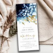 ELEGANT GOLD NAVY UNDERWATER ZEE VIS WEDDING INVI KAART