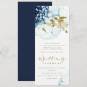 ELEGANT GOLD NAVY UNDERWATER ZEE VIS WEDING KAART (Voorkant / Achterkant)