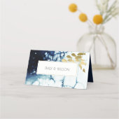 ELEGANT GOLD NAVY UNDERWATER ZEE VIS WEDING PLAATSKAARTJE (Achterkant)