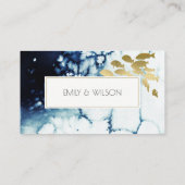 ELEGANT GOLD NAVY UNDERWATER ZEE VIS WEDING PLAATSKAARTJE (Achterkant)