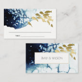ELEGANT GOLD NAVY UNDERWATER ZEE VIS WEDING PLAATSKAARTJE (Voorkant / Achterkant)