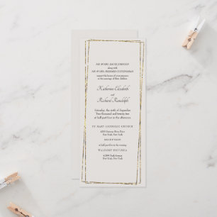 Elegant Gold Neutral Geometric Lijst Long Wedding