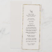 Elegant Gold Neutral Wedding Toasts Menu (Voorkant / Achterkant)